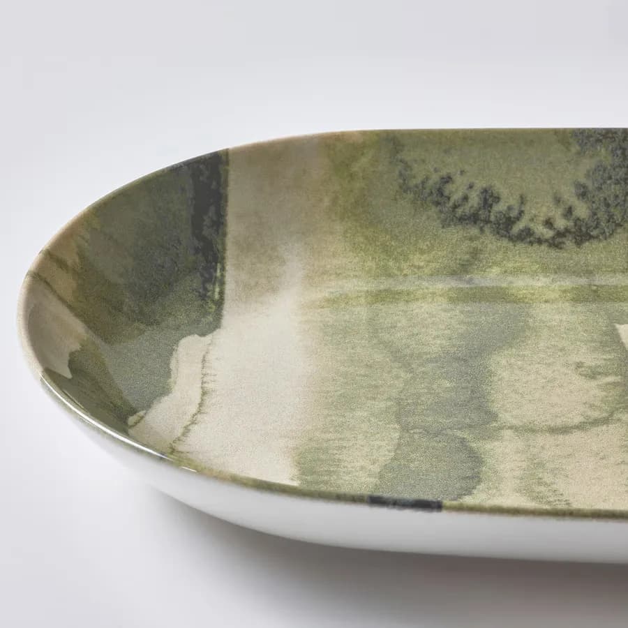 دیس سرو طرح‌دار سبز ایکیا NABBFISK سایز 32×18 سانتی‌متر — تصویر ۹