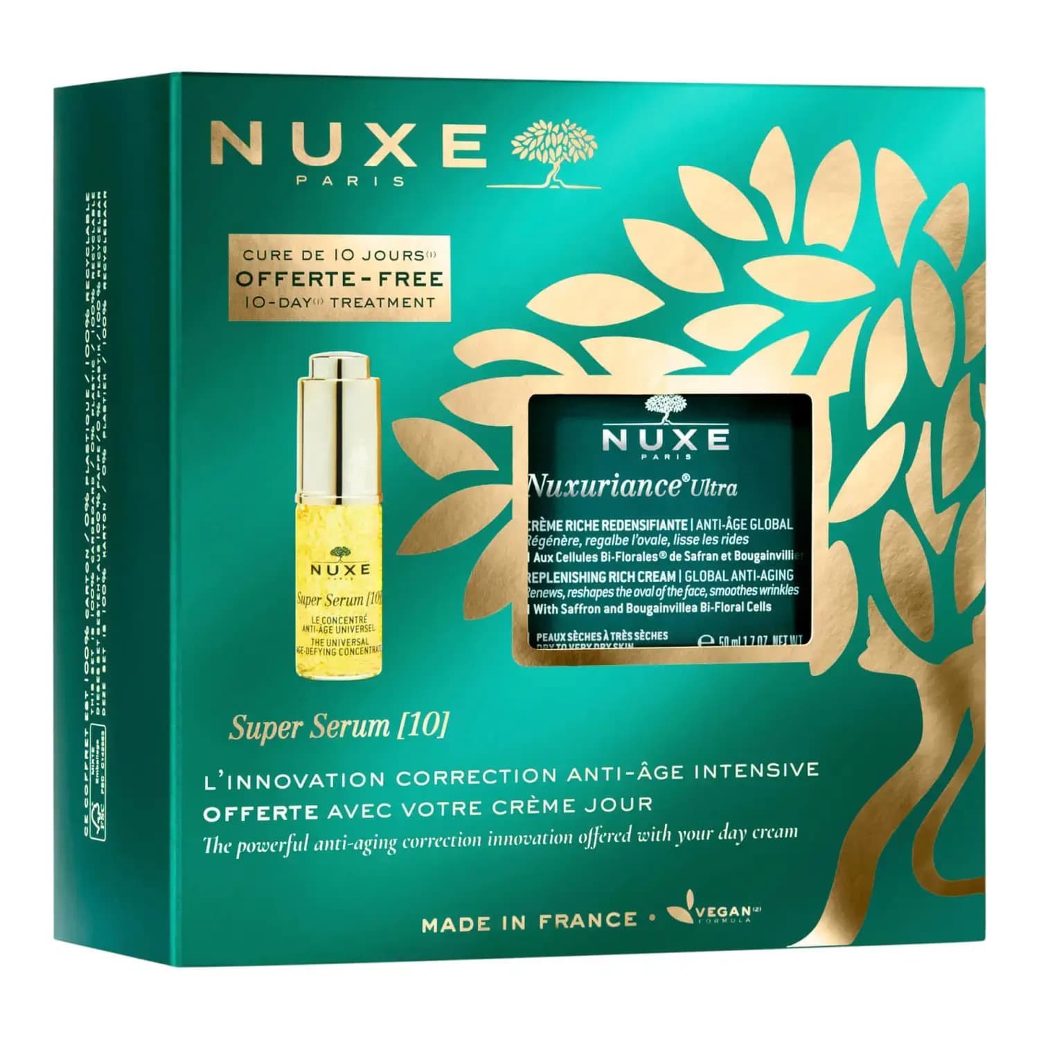 پک کرم ضد پیری نوکس مدل Nuxuriance Ultra مناسب پوست خشک و سرم ضدپیری نوکس Super Serum10 بسته 2 عددی — تصویر ۵