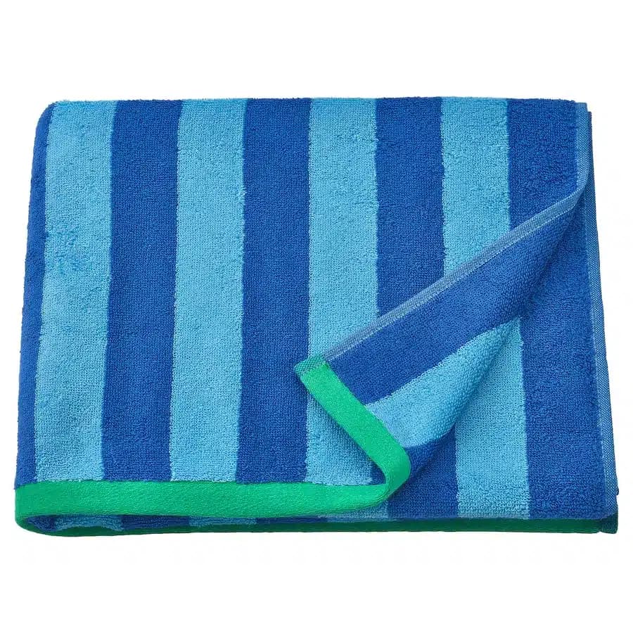 حوله استخری راه راه آبی روشن/آبی پررنگ ایکیا SLANHOSTMAL سایز 70×140 سانتی‌متر
