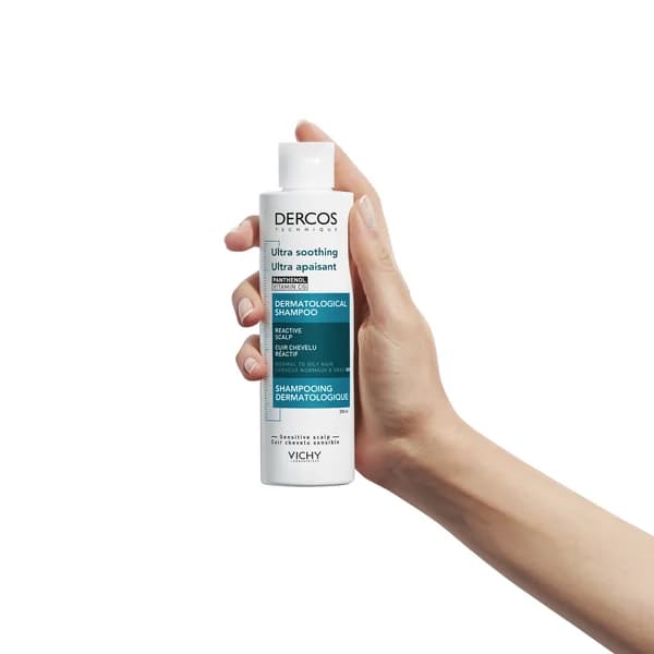 شامپو ضدخارش و التیام بخش ویشی سری Dercos مدل Ultra Soothing مناسب مو معمولی تا چرب حجم 200 میل — تصویر ۴