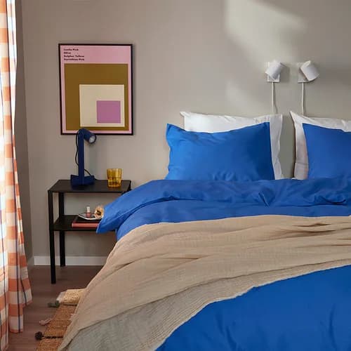 روکش لحاف و 2 عدد روبالشی ایکیا PILTANDVINGE آبی، 240×220/50×80 — تصویر ۱۰