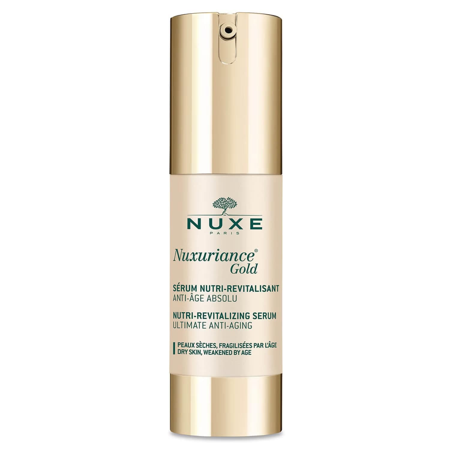 سرم ضد پیری قوی نوکس مدل Nuxuriance Gold مناسب پوستهای خشک و ضعیف حجم 30 میل