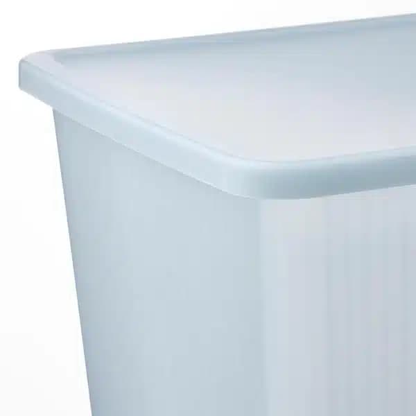 باکس درب‌ دار طوسی-آبی روشن شفاف ایکیا RYKTA حجم 44.5 لیتر، ابعاد 36x50x35 سانتی‌متر — تصویر ۱۱
