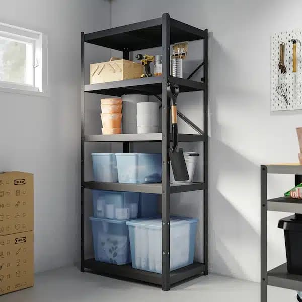 باکس درب‌ دار طوسی-آبی روشن شفاف ایکیا RYKTA حجم 44.5 لیتر، ابعاد 36x50x35 سانتی‌متر — تصویر ۶