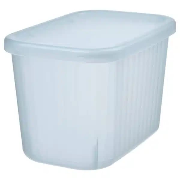 باکس درب‌ دار طوسی-آبی روشن شفاف ایکیا RYKTA حجم 1.5 لیتر، ابعاد 12x18x12 سانتی‌متر — تصویر ۱۰