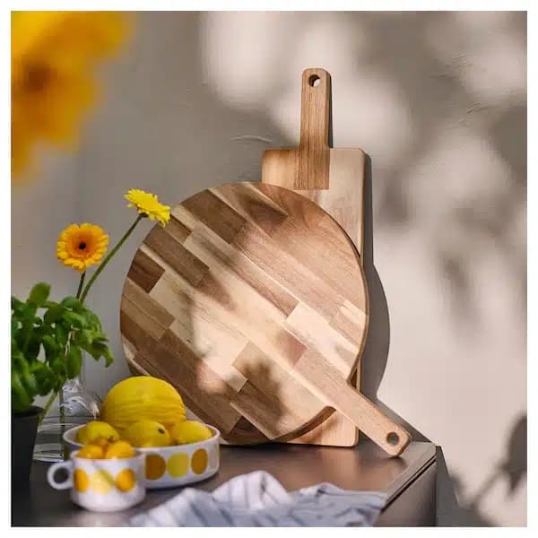 تخته برش و سرو چوبی دایره ای ایکیا BROGGAN قطر 40 سانتی‌متر — تصویر ۵