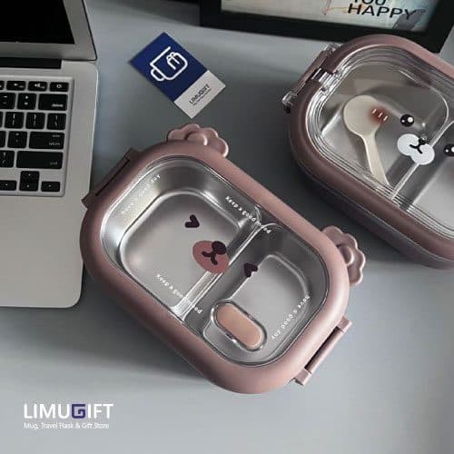 لانچ باکس خرسی دسته دار کد 0162 — تصویر ۳
