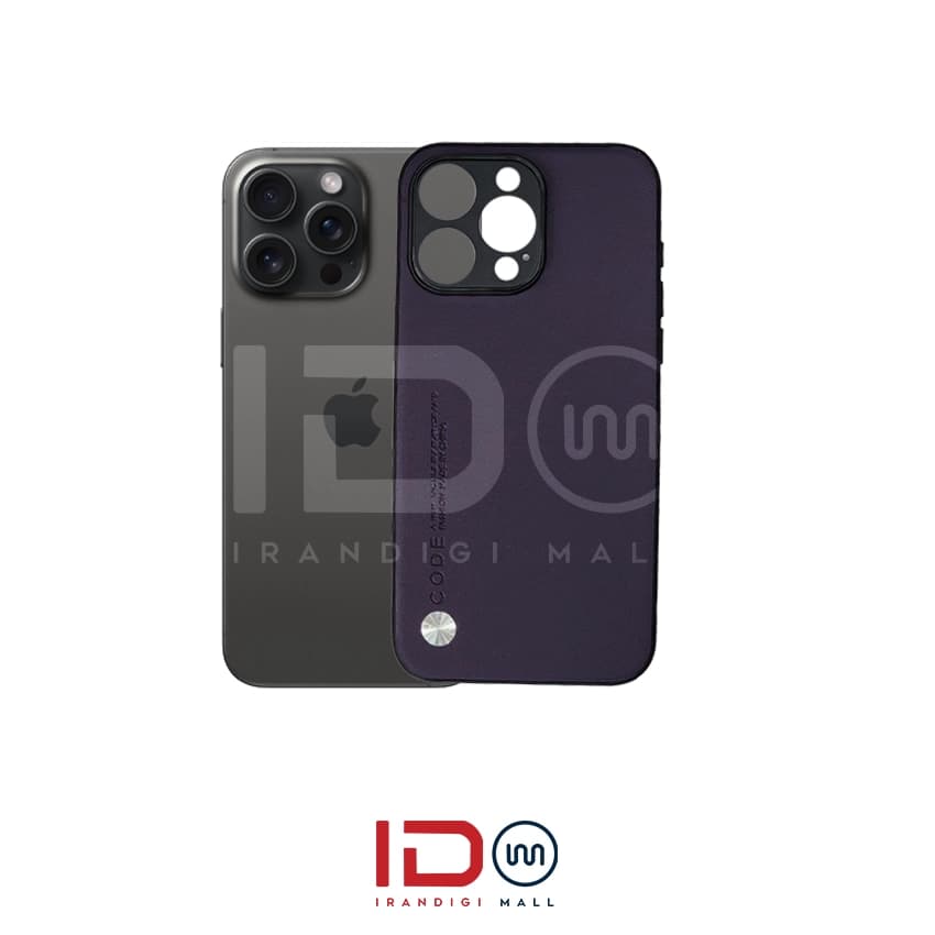 قاب چرمی لاکچری گوشی ایفون مدل IPHONE 15 PRO MAX برند CODE — تصویر ۴