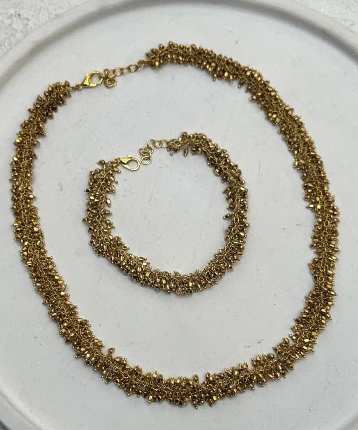 گردنبند برنج خوشه انگور ابکاری نقره ای — تصویر ۱۰