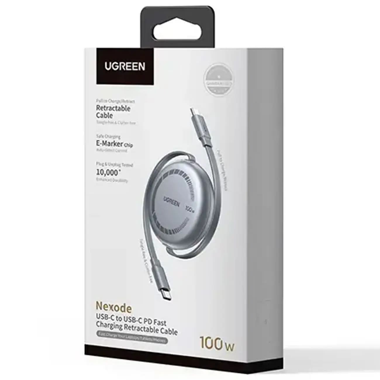 کابل تایپ سی یوگرین UGREEN 100W Nexode Retractable USB C Cable مدل L531-65905 جمع شونده 100 وات 1 متری — تصویر ۱۱