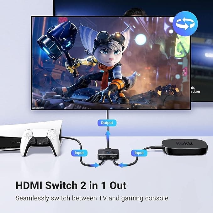 سوئیچ اسپلیتر ۲ پورت HDMI یوگرین مدل ugreen cm217 4k — تصویر ۳