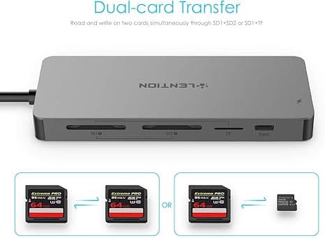هاب 11 پورت لنشن LENTION USB C Hub with 3-Slot Card Reader C19 — تصویر ۱۲
