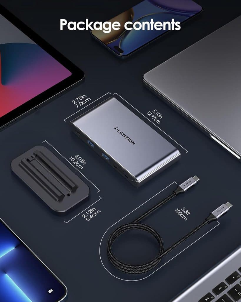 داک استیشن 10 پورت usb-c لنشن مدل LENTION 10-in-1 Detachable D62 — تصویر ۱۲