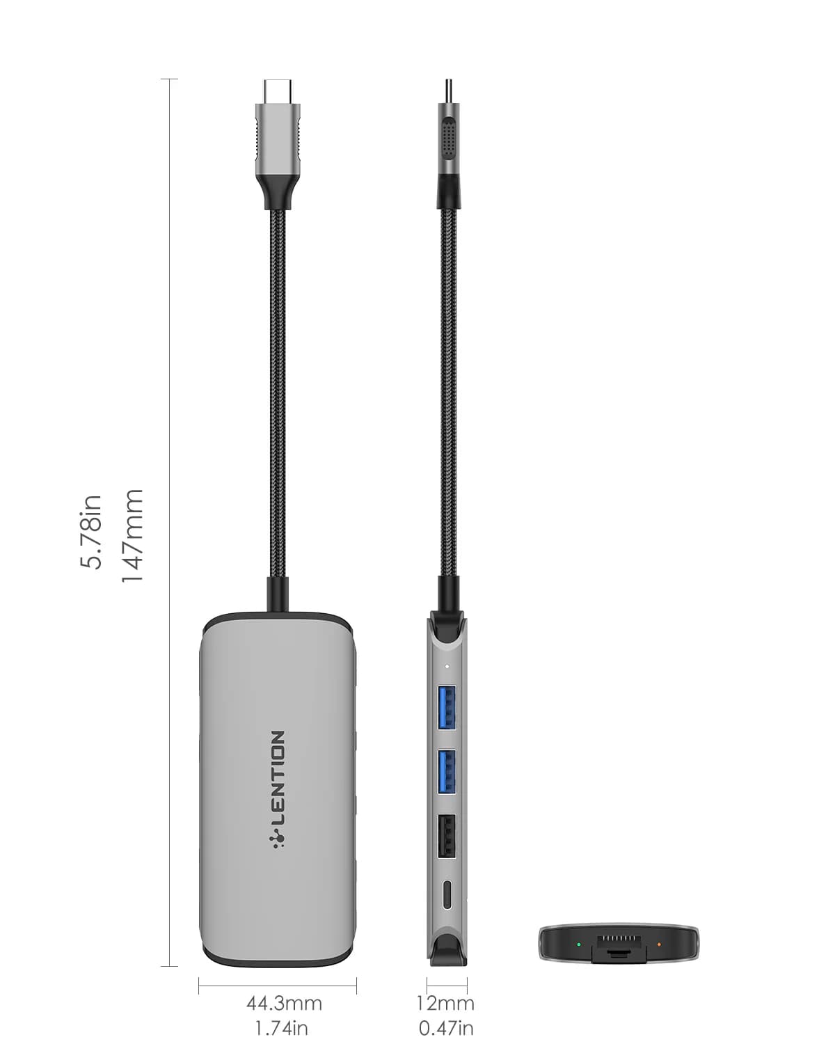 هاب 8 پورت لنشن LENTION C48 USB-C 8 in 1 Hub with 4K HDMI — تصویر ۵