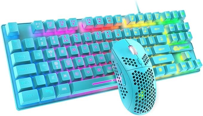 کیبورد و موس گیمینگ سیمی ZIYOULANG T2 Wired Gaming Keyboard & Mouse Set RGB Rainbow Backlit به همراه موس پد