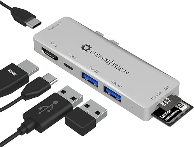 هاب 7 پورت مخصوص مک بوک NOV8Tech Mini USB C Hub 7 in 2 macbook — تصویر ۹