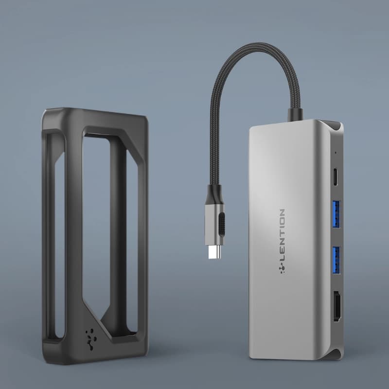 هاب 7 پورت لنشن lention C75 USB C دارای PD 100w و پورت شبکه 1 گیگ — تصویر ۳