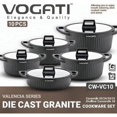 سرویس قابلمه وگاتی مدل CW-VC10 گرانیتی ۱۰ پارچه — تصویر ۲