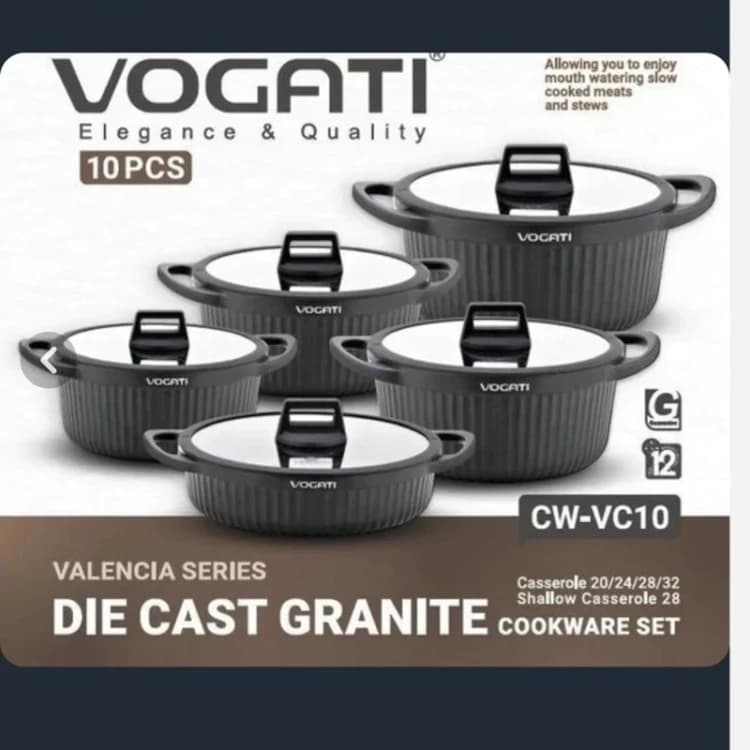 سرویس قابلمه وگاتی مدل CW-VC10 گرانیتی ۱۰ پارچه — تصویر ۵