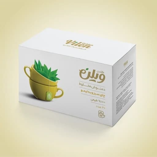 دمنوش گیاهی مخطوط چای سبز و به لیمو گلدن ویلن بسته 20 عددی — تصویر ۲