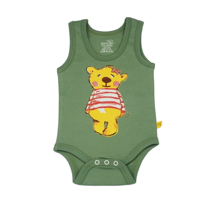 بادی نوزادی دخترانه شابن طرح خرس دختر — تصویر ۴