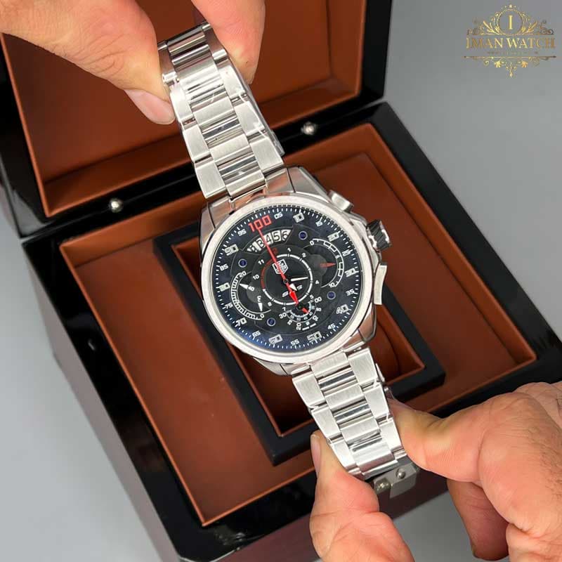 ساعت مچی مردانه تگ هویر sls نقره ای صفحه مشکی Tag-Heuer — تصویر ۸