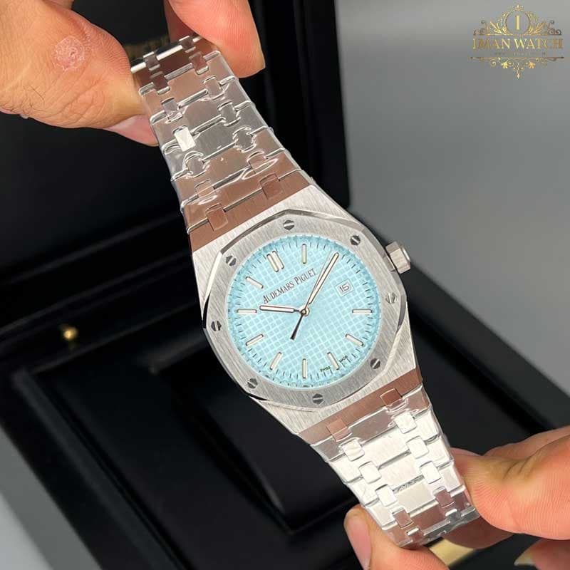 ساعت مردانه اودمار پیگه نقره ای صفحه تیفانی Audemars piguet 3287 — تصویر ۴