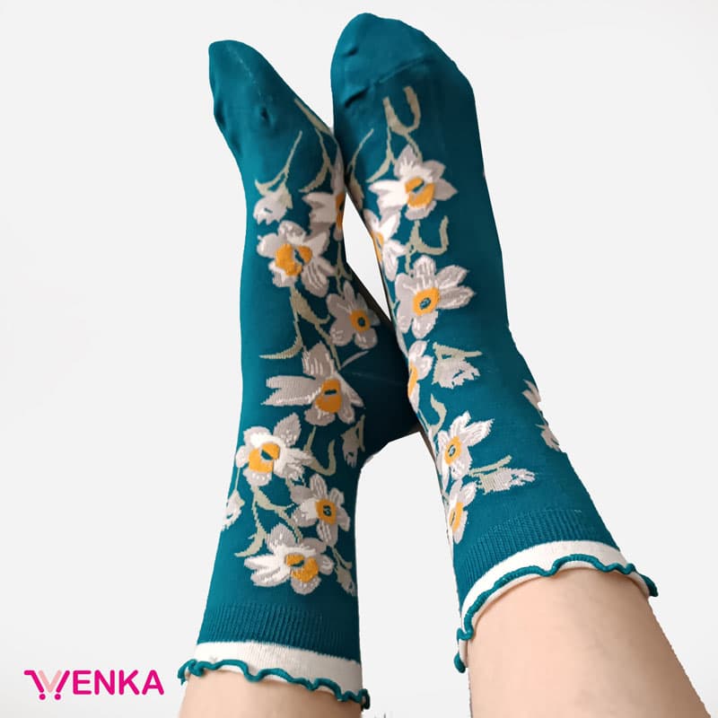 جوراب نیم ساق لبه چین دار کد0264
