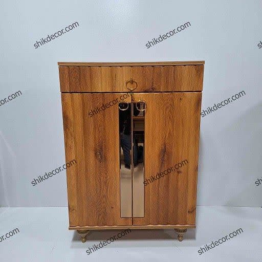 جاکفشی دو درب چوبی آیینه دار