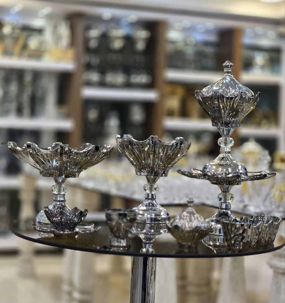 سرویس پذیرایی الیزه کروم پایه دار کد Eliz-corom06