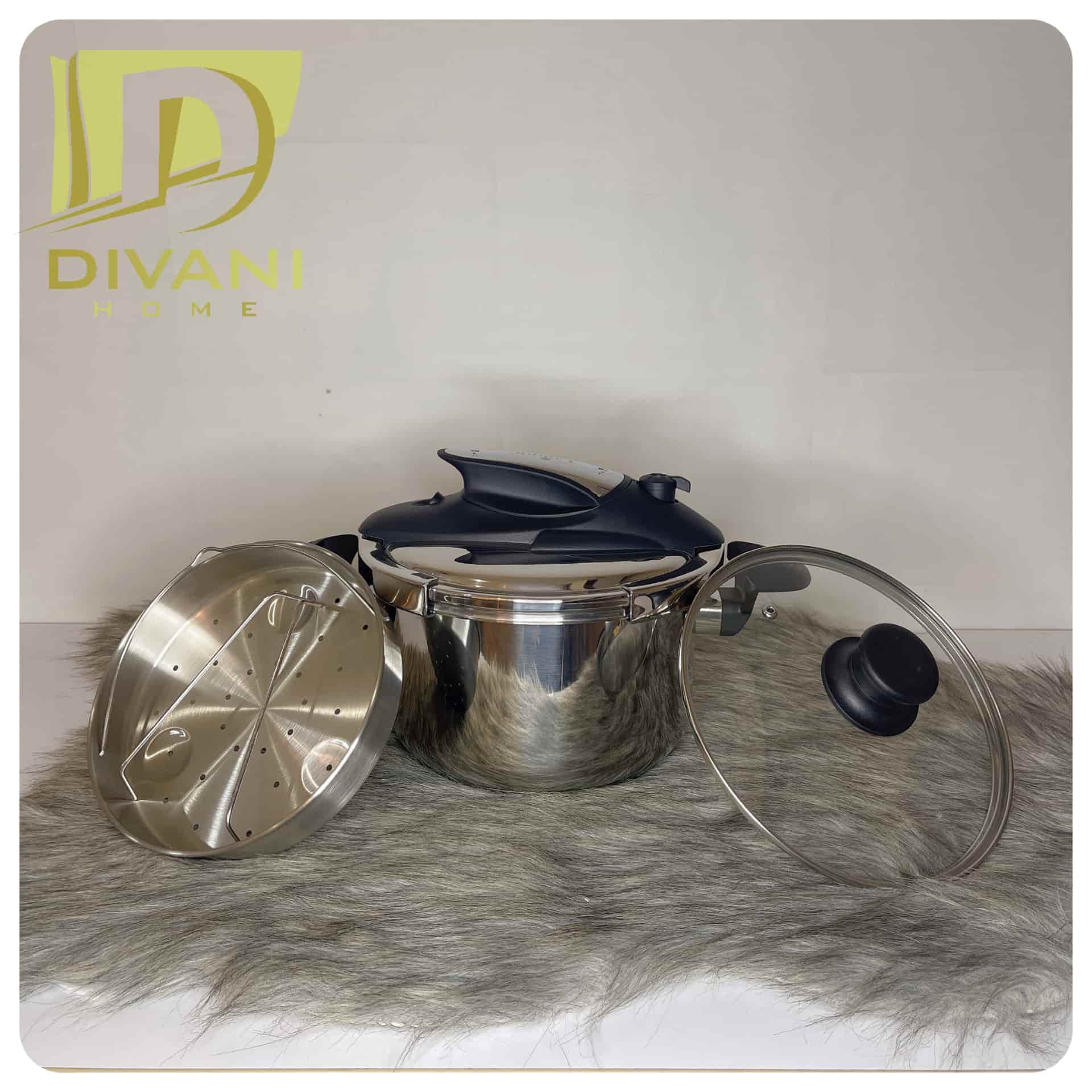 زودپز 5 لیتری سه کاره درب کلیپسی یونیک کد UN-8614 — تصویر ۱۱