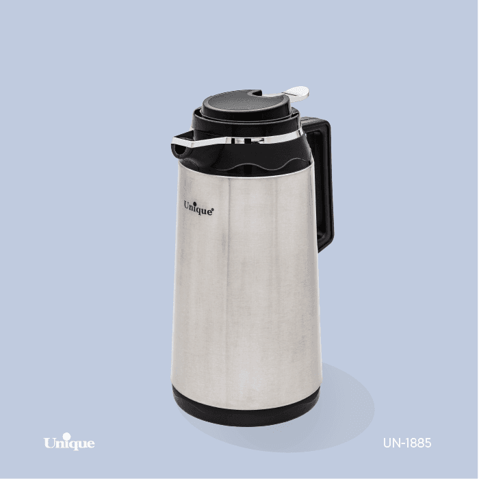 فلاسک 1.3 لیتر استیل شیشه دار یونیک کد UN-1885