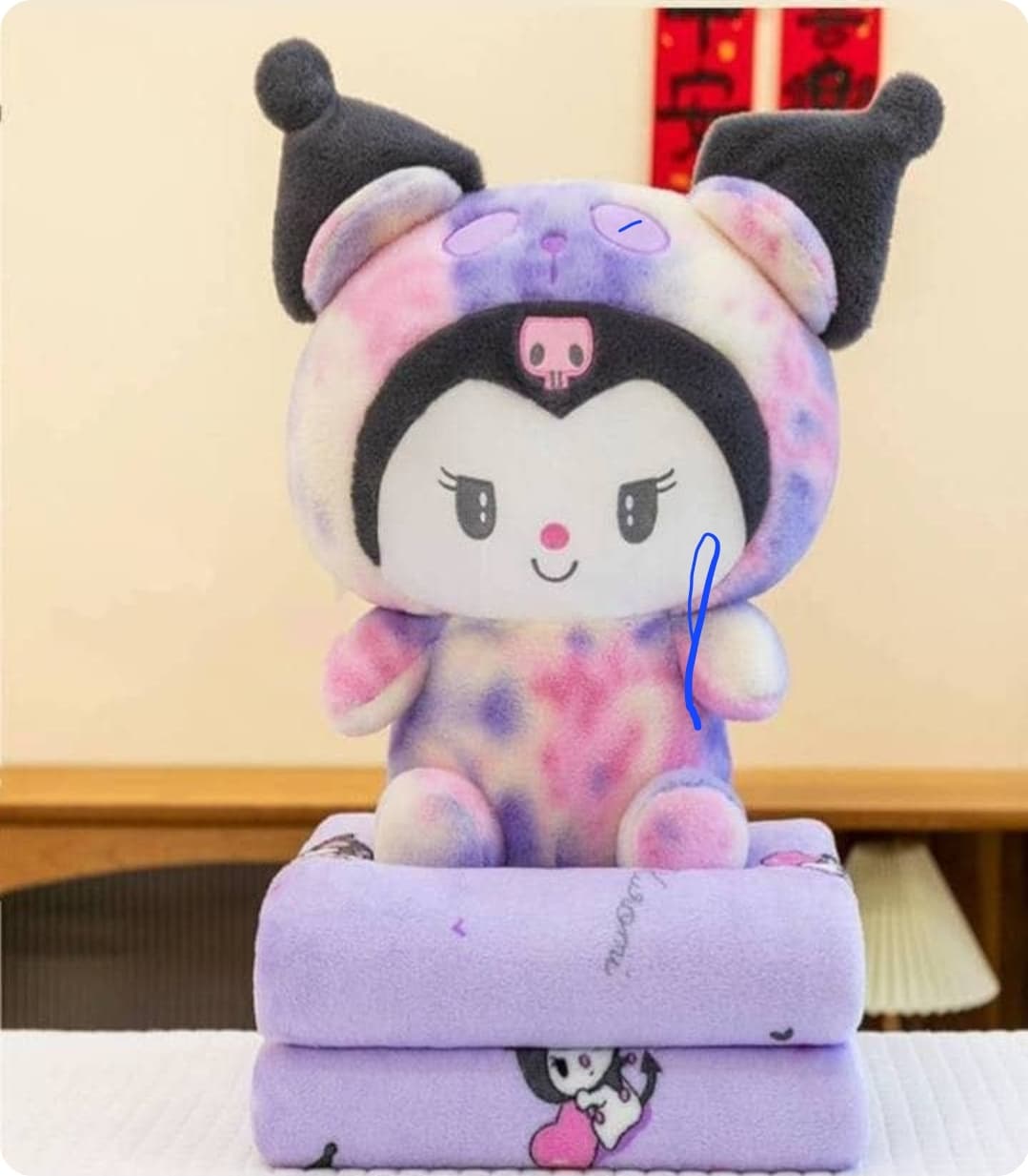کرومی پتو طرح دار آبرنگی چند رنگ — تصویر ۵