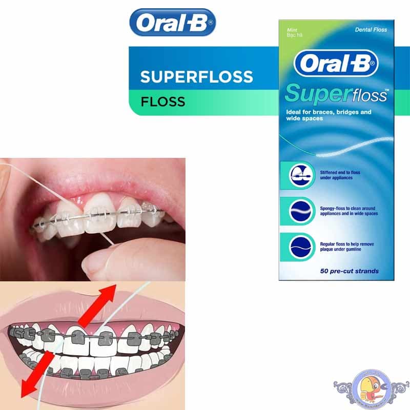 نخ دندان ارتودنسی اورال-بی مدل Super Floss – آلمان — تصویر ۹