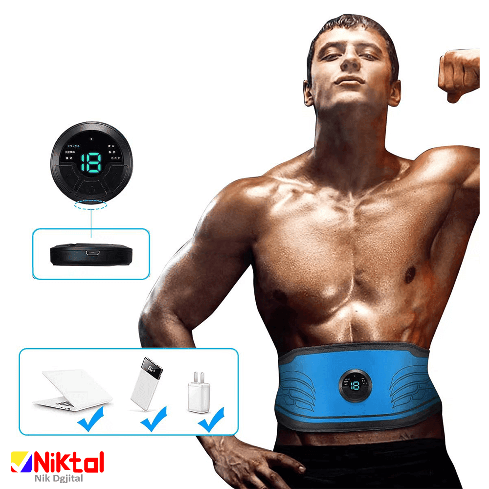 ماساژور شکم و کمر و لاغری آیجویر مدل LFK-AS-056-B | با قابلیت شارژ USB و فناوری ems — تصویر ۷