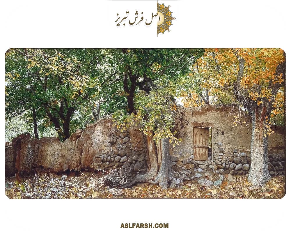 تابلو فرش دستباف منظره باغ توت — تصویر ۴