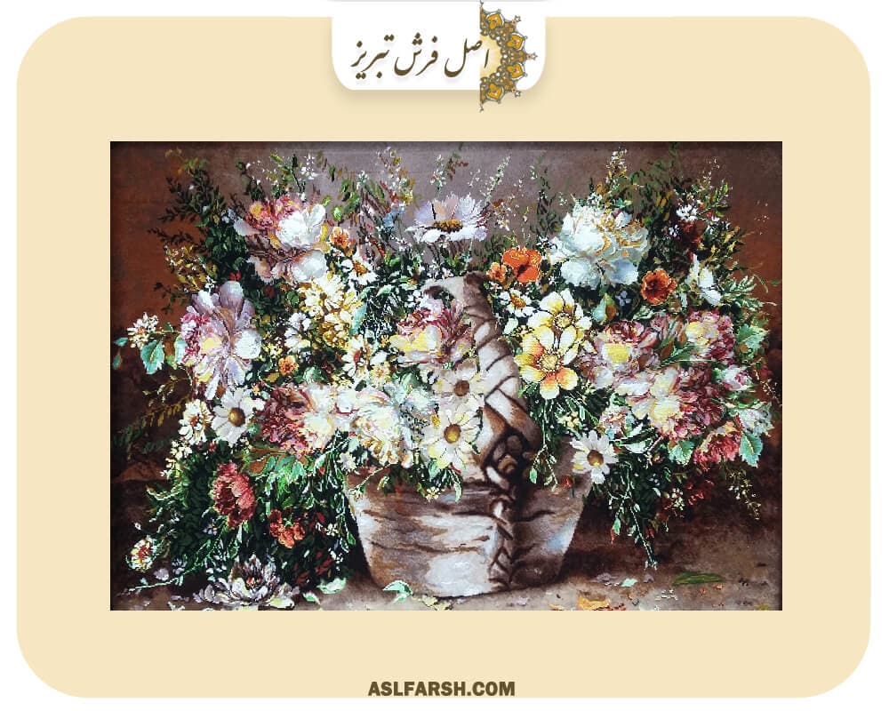 تابلو فرش دستباف گل عرضی