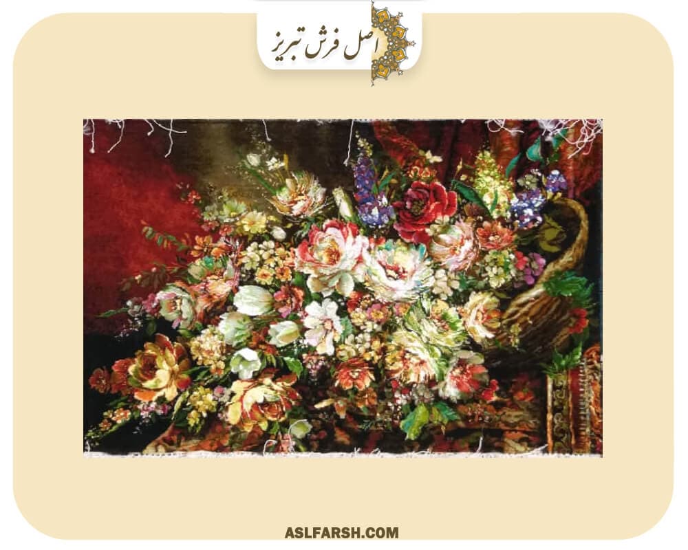 تابلو فرش دستباف گل 161