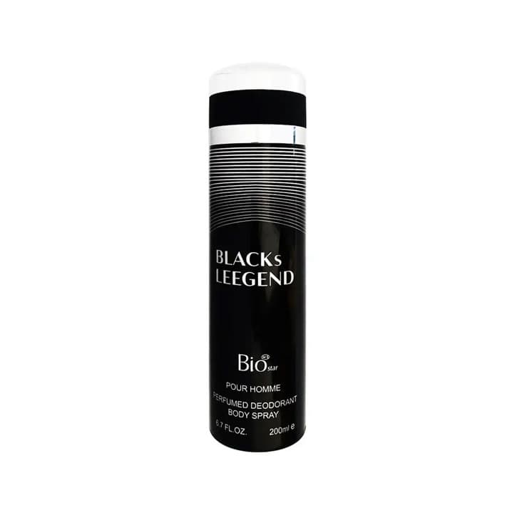 اسپری بدن بیو استار رایحه بلک لجند Blacks Leegend حجم 200 میلی لیتر