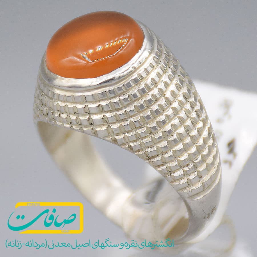 انگشتر عقیق یمنی مردانه دارای حرز «کد 3385»