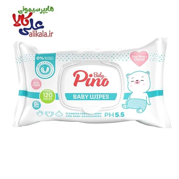 دستمال مرطوب پینو بیبی بسته 120 عددی