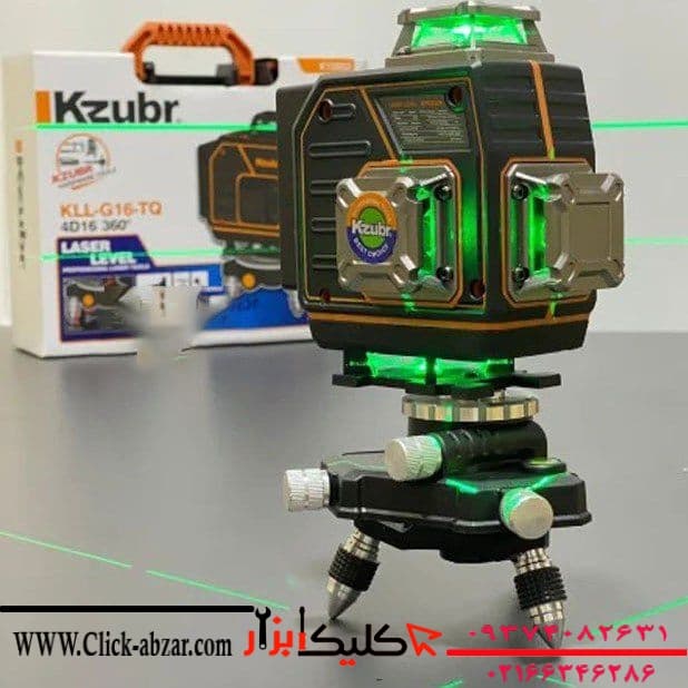 تراز لیزری زوبر ۴ بعدی مدل KLL-G16-TQ با شعاع ۳۶۰ درجه