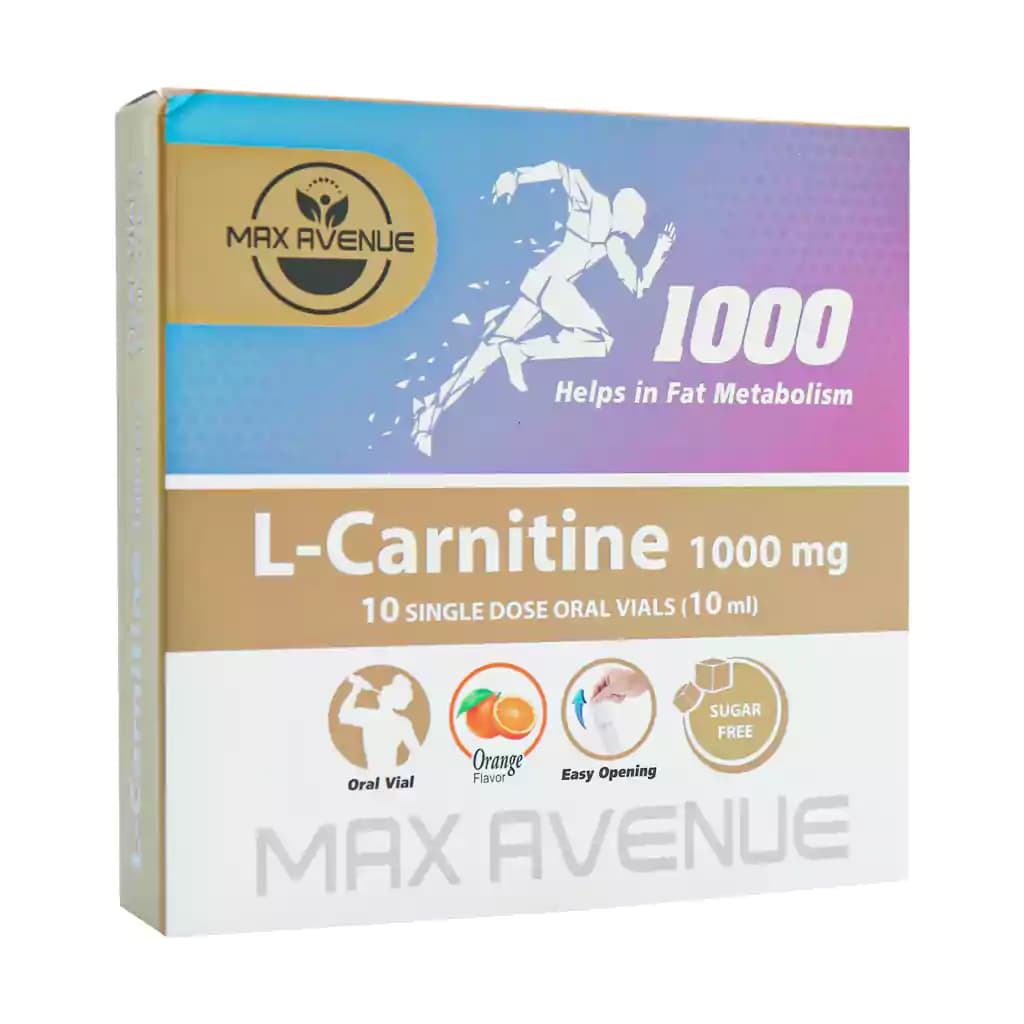 ویال خوراکی ال کارنیتین 1000 میلی گرم مکس اونیو 10 عددی — تصویر ۴
