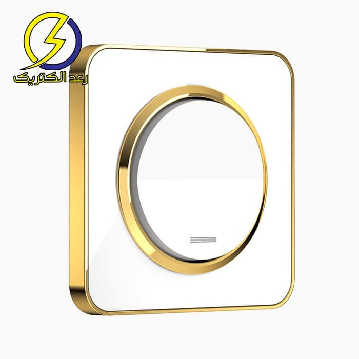 کلید و پریز اسپیناس متال طلایی زه سفید میانی سفید ایران الکتریک