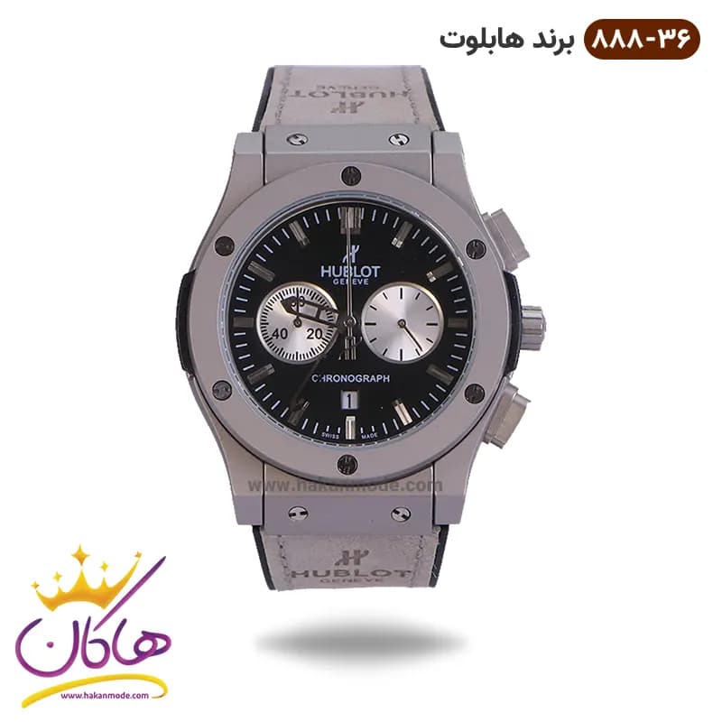 ساعت هابلوت مردانه کرنوگراف طوسی صفحه مشکی 888/36