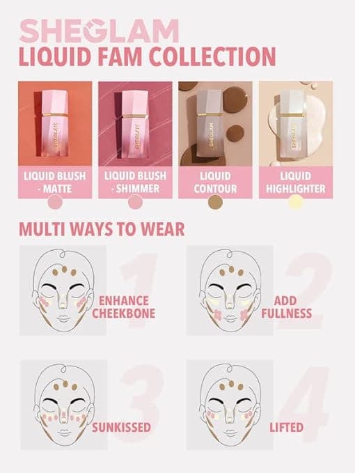 رژگونه مایع شیگلم شاین مدل Liquid Blush Shine مدل رز ریچوال Rose Ritual — تصویر ۷