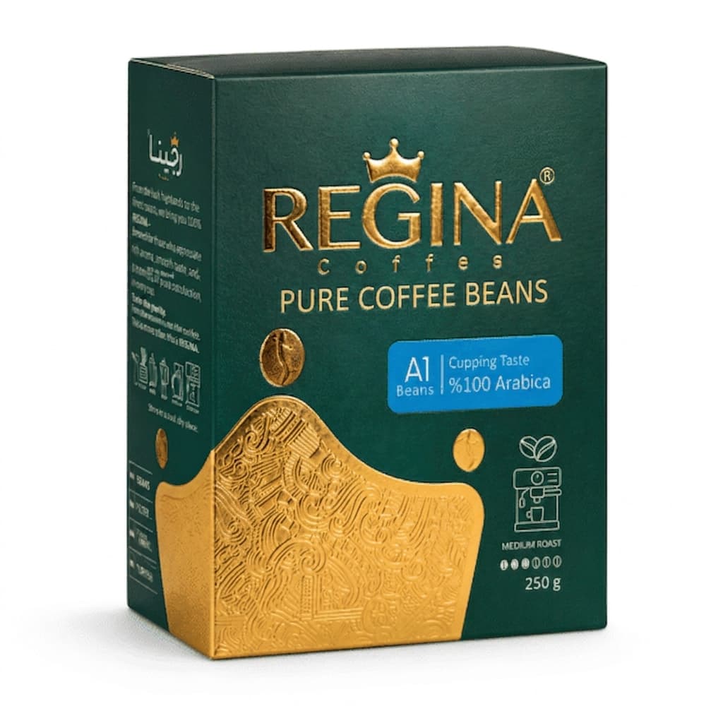 دانه قهوه رجینا (Regina) 100 عربیکا حجم 250 گرم کد A1