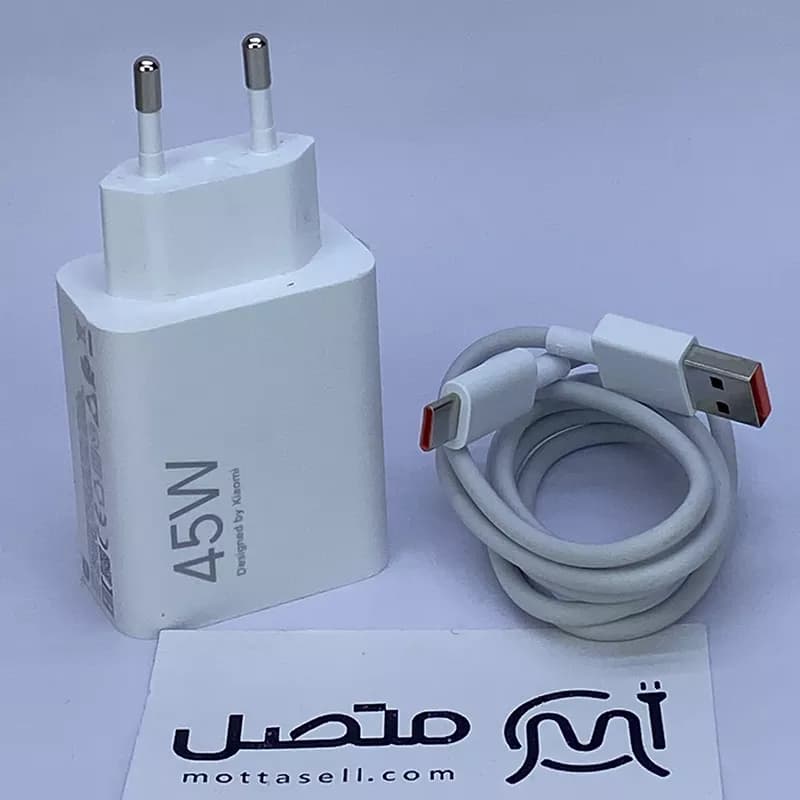 شارژر اصلی سرکارتنی 45 وات MDY-17-EF توربو شارژ شیائومی به همراه کابل اصلی ۴ آمپری