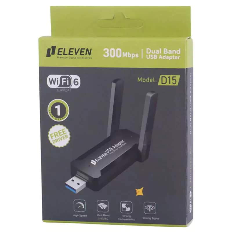 کارت شبکه بی سیم آنتن دار Eleven D15 300Mbps — تصویر ۳