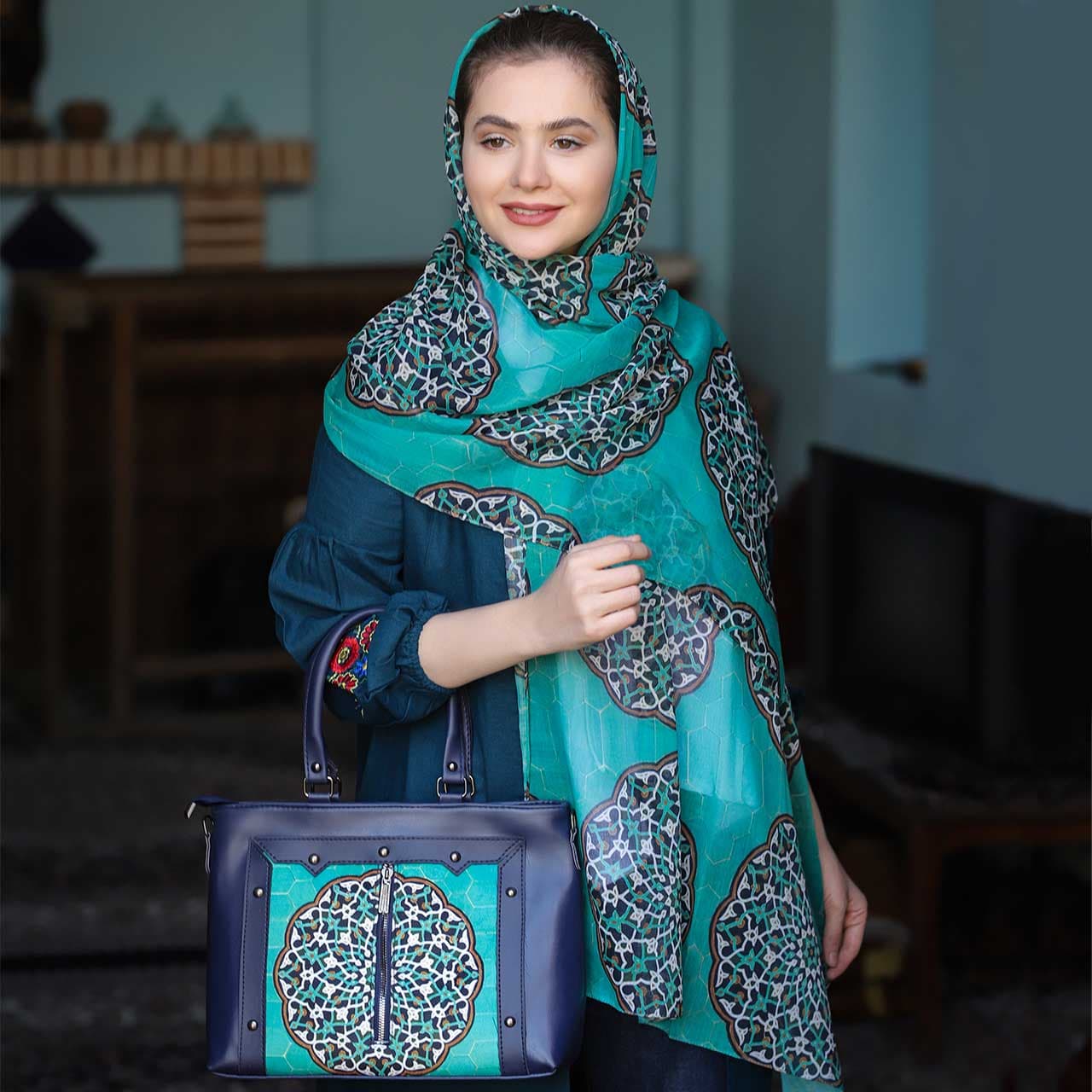 ست کیف و شال زنانه باران کد 02 — تصویر ۱۰
